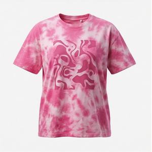 Nouveauté en gros : T-shirts pour femmes imprimés tie-dye, coupe oversize, en tissu durable, tendance et décontractés - Product Image 1
