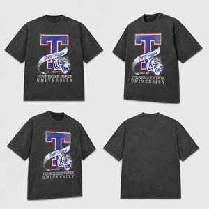 Ropa de la Universidad Estatal de Tennessee – Camiseta gráfica extragrande personalizada con efecto vintage lavado - Product Image 2