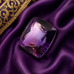 ORGANIC <b>GEMS</b> 136.90 Carat Natural Amethyst Cushion Cut Gemstone Large Purple Faceted Loose <b>Stone</b> Third Party Appraisal - Product Image 2