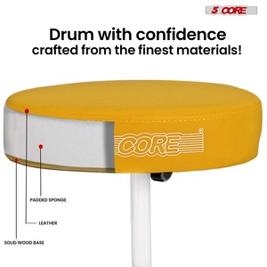 5-Core Drum Throne with <b>3</b>-Inch Padded Seat Adjustable Drumming Chair for Practice and Performance - Product Image 2