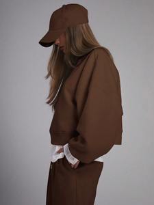 Custom Women's Oversized Sweatshirt and <b>Wide</b> <b>Leg</b> <b>Pants</b> Tracksuit Premium Fleece Casual <b>Lounge</b> Set OEM ODM Private Label - Product Image 1