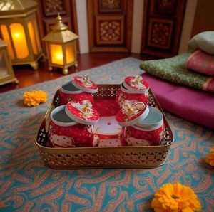 SALEEM INTERNATIONAL Bandeja Pichwai de Metal Contemporáneo con Diseño de Elefante en Plata Alemana, Origen Indio, Decorativa para Fiestas, Set de Regalo para Pooja - Product Image 3