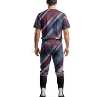 Ensemble complet de vêtements de sport pour équipe : Maillot et pantalon de baseball personnalisés en polyester respirant, entièrement boutonnés, avec design imprimé par sublimation