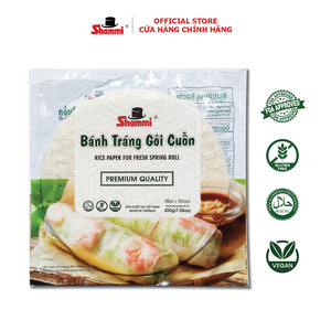 Papier de riz Shammi pour rouleaux de printemps frais 22cm 200g Qualité supérieure Fabriqué au Vietnam Végétalien Sans gluten Durée de conservation de 24 mois Prêt à l'emploi - Product Image 1