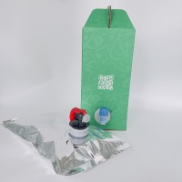 Sac en boîte de 1L, imprimé sur mesure, avec poche intérieure en aluminium, robinet papillon, poignée portable, pour café, jus, vin