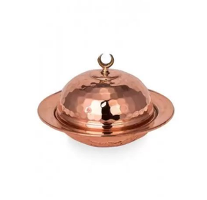 Bol à dattes rond sur mesure, finition cuivre, artisanal, pour fruits, service de dîner de mariage, vaisselle, décoration de table - Product Image 1