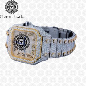 นาฬิกาข้อมือ Charm Luxury Square ระบบจักรกล ขนาด 40 มม. สายสแตนเลส หน้าปัดอนาล็อกประดับเพชร ปุ่มกดแบบซ่อน ตัวล็อคแบบอัตโนมัติ แสดงวันที่ - Product Image 3