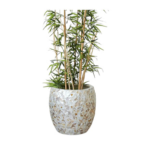 Vase décoratif en nacre incrusté de coquillages, fait main, de qualité supérieure, décoration de luxe pour la maison - Product Image 3