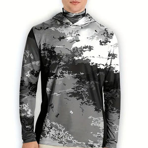 Camisa de Pesca con Capucha de Manga Larga con Camuflaje para Hombre, Protección Solar UPF 50, Anti-UV, Transpirable, de Secado Rápido, Poliéster - Product Image 6