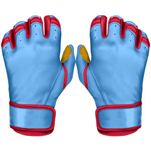 Gants de frappeur de baseball pour gaucher, modèle Lever First Base, manchette courte, en cuir Cabretta véritable, prise confortable, pour l'entraînement. - Product Image 1