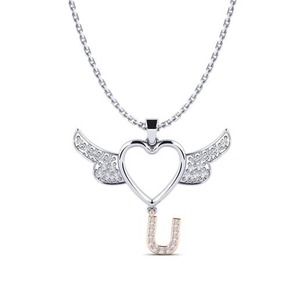 Elegant 925 Silver Design Themed <b>Heart</b> Wings Pendant <b>charm</b> jewelry silver Plated Hip hop Style Unisex Jewelry Design pendant - Product Image 1