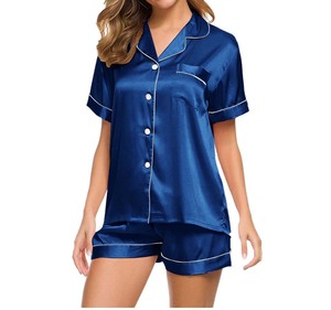 Conjunto de Pijamas para Mujer, de Seda y Satén, con Botones, Ropa de Dormir de Verano, Top Informal para el Hogar, con Logotipo Personalizado - Product Image 4