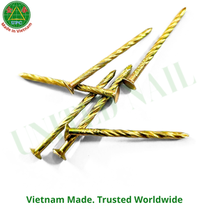 High Strength 1-3/8 Inch Yellow Plated Steel Nails with Screw-Shank from Vietnam | Clavos sueltos con recubrimiento amarillo - Product Image 4