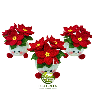 Handmade Crochet <b>Christmas</b> Decor Vietnam Supplier Potted Tree Snowman Santa <b>Candy</b> <b>Cane</b> Holiday Table Display Wholesale Bulk - Product Image 5