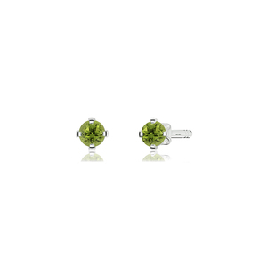 Best 925 Sterling Silver Fine Jewelry Stone Peridot Cut Round Butterfly Lock Luxury Stud <b>Earring</b> Prong Setting Pack of 5 Pairs - Product Image 2