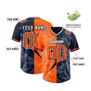 Wholesale High Quality Custom Camo <b>Baseball</b> Jersey Pullover Two Tone V-Neck Men Sublimated Sports Team Shirt Low MOQ - Product Image 5