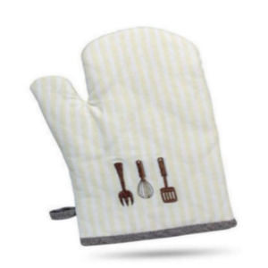Wholesale Heat Resistant 100% Cotton Kitchen Oven Mitts Breathable Cotton Lining Dishwasher Safe Washable Classic Style Printed - Product Image 4