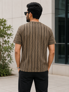 Men's Striped Polo Neck Polycotton T-Shirt Casual Short Sleeve Custom <b>Logo</b> for Mens Available at Best Price - Product Image 4