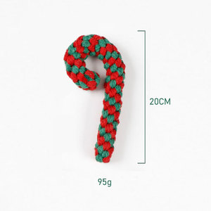 Christmas Cane Shape Dog Cotton Rope <b>Toy</b> Pet Training Grinding Teeth Cleaning Bite-resistant Knot of Rope <b>Interactive</b> Dog <b>Toy</b> - Product Image 3