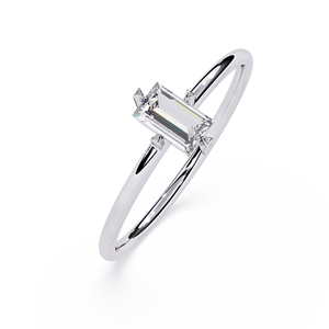 แหวนหมั้นเพชรทรงบาแก็ตต์สำหรับผู้หญิง น้ำหนัก 0.30 กะรัต เพชรเพาะเลี้ยง ความสะอาดระดับ VVS ทองคำแท้ 18K ขายส่งสำหรับงานแต่งงาน - Product Image 5