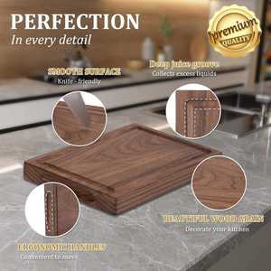 Tabla de cortar de madera maciza gruesa |   Tabla de Cortar Lisa y Pulida para Cortar Carne, Pescado y Verduras - Product Image 2