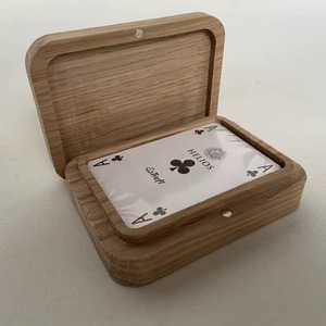 Boîte à cartes en bois de forme rectangulaire, faite à la main, en bois massif, moderne, pour collection d'art, boîte de rangement pour table - Product Image 1