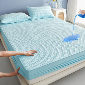 All Season Waterproof Quilted <b>Bed</b> Protection <b>Pad</b> Microfiber Fabric Mattress Cover Hospital Use Adult Plain Style 300tc - Product Image 1