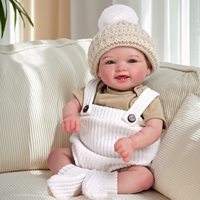 Poupées Reborn Babeside de 17 pouces en vinyle intégral, modèle Mia, qui boivent et pleurent, souriantes, OEM ODM, vente en gros, usine, personnalisées