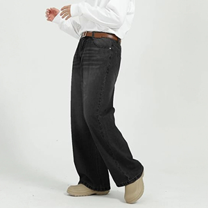 Nuevos pantalones vaqueros de mujer de moda con lavado ácido, corte recto, holgados, de cintura alta, estilo casual, de mezclilla, de pierna ancha - Product Image 6