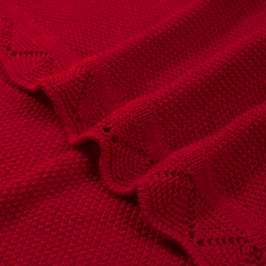 Couverture bébé tricotée artisanale 100% coton écologique couleur unie rectangulaire 209-278g Vietnam OEM/ODM Emballage personnalisé disponible - Product Image 3