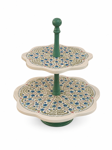 ชั้นวางเค้กและขนม 2 ชั้น ลายดอกไม้ - Product Image 4