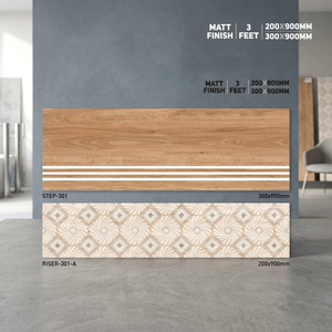 Ceramic Rustic Matte Porcelain <b>Step</b> Riser Tiles 900x300mm & 900x200mm Anti-Slip Stair Treads For Indoor Outdoor Projects - Product Image 3