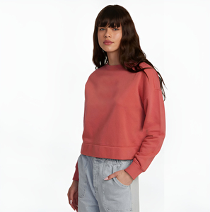Sudadera Corta de Invierno para Mujer, Estilo Moderno, de Secado Rápido, Manga Larga, Cuello Redondo, Felpa, Personalizable - Product Image 3