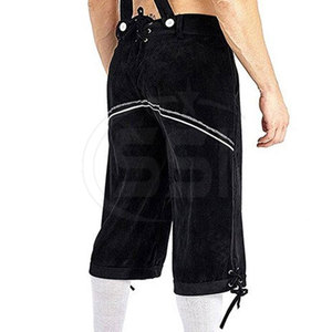 Shorts en Lederhosen pour homme, décontractés, unis, avec fermeture boutonnée et coutures traditionnelles, d'inspiration bavaroise, pour les occasions culturelles et les fêtes - Product Image 3