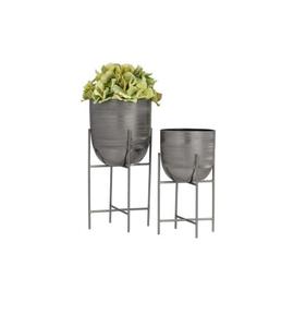 Macetero de Metal Hecho a Mano con Soporte |   Juego de Macetas Contemporáneas para Interiores - Product Image 6