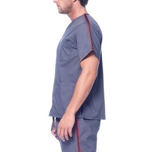 High Quality Men’s Nursing <b>Scrub</b> <b>Set</b> Stylish Fashion Medical Uniform Knitted Fabric Breathable Hospital Workwear - Product Image 5
