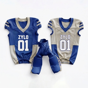 Ensemble Maillot et Pantalon de Football Américain Personnalisé Bleu Marine et Blanc – Tenue de Sport Sublimée Respirante pour Équipe – Design d'Élite - Product Image 3