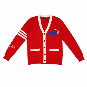 เดลต้า |   ซิกมา |   เสื้อคาร์ดิแกนถักไหมพรมลำลองสำหรับฤดูหนาว Theta Sorority  ผ้าอะคริลิก 100% ปักลายเสื้อคาร์ดิแกนถักไหมพรมสำหรับผู้หญิง - Product Image 1