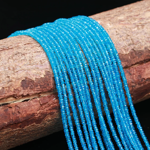 Perles Rondelle à facettes en apatite néon naturelle de qualité supérieure perles d'apatite néon 3mm pour la fabrication de bijoux - Product Image 2