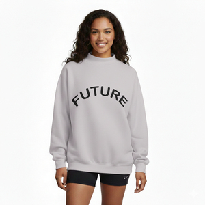 Buy Wholesale Women Oversized <b>Mock</b> <b>Neck</b> Sweatshirt Cozy Pullover Fleece <b>Top</b> Loose Fit Casual Winter Wear - Product Image 5