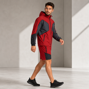 Conjunto de Chaqueta Cortavientos y Pantalones Cortos de Poliéster para Hombre, Marca Privada, Impermeable, Ligero, Ropa Deportiva de Verano, Fabricante OEM - Product Image 3