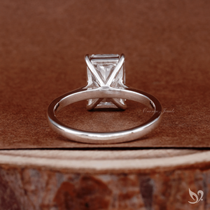 3 Ct Radiant Cut Lab Grown Diamond <b>Ring</b> <b>Statement</b> Solitaire Engagement <b>Ring</b> in 10k White Gold - Product Image 2