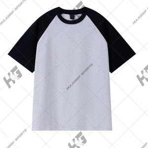 Customized High Quality Heavy 260gsm 100% Cotton Two Tone T Shirt <b>Baseball</b> Short Sleeve Top <b>Tee</b> Custom logo Crew Neck Blank - Product Image 5