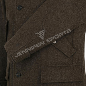 Abrigo Largo con Capucha para Hombre, Estilo Caza, 100% Lana con Forro de Piel, Chaqueta para Exteriores con Múltiples Bolsillos, Venta al Por Mayor - Product Image 5