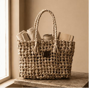 KOTTRAVAI Handwoven Folk Art Woven <b>Straw</b> Eco-Friendly Beach Tote <b>Bag</b> From Tamil Nadu Casual Shoulder <b>Bag</b> for Shopping & Travel - Product Image 1