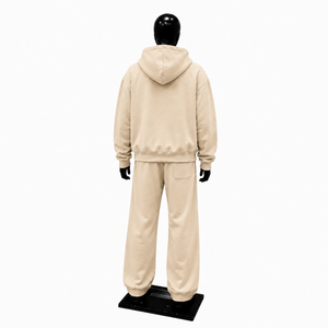 Conjunto Deportivo Beige para Hombre, Sudadera con Cierre Completo y Pantalones Jogger, Dos Piezas, Ropa Casual Deportiva, Estilo Urbano, Suave - Product Image 2