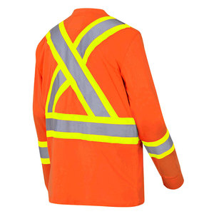 Camiseta de Trabajo de Alta Visibilidad para Construcción, Manga Corta, Invierno, Reflectante, con Cinta Reflectante, Ropa de Seguridad - Product Image 3