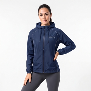 Chaqueta Cortavientos para Mujer, con Capucha, Ligera, Deportiva, con Cierre Completo, para Correr y Entrenar, con Logotipo Personalizado - Product Image 6