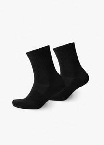 <b>Men's</b> <b>White</b> Crew <b>Socks</b> Cotton Blend Anti-Slip Athletic Knitted Ribbed Cuff Solid Color Standard Thickness Daily Wear - Product Image 2