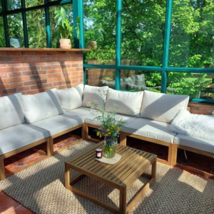 Ensemble de canapés modernes pour salon d'appartement, en bois massif, écologique, personnalisable OEM ODM, décoration intérieure Vietnam, convertible - Product Image 1